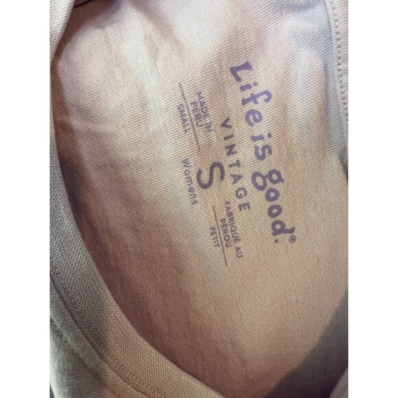 Life is Good Tee Shirt Small Purple Daisy Flower Graphic T-Shirt Vintage Spring - Picture 3 of 9